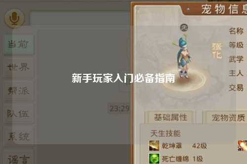 新手玩家入门必备指南